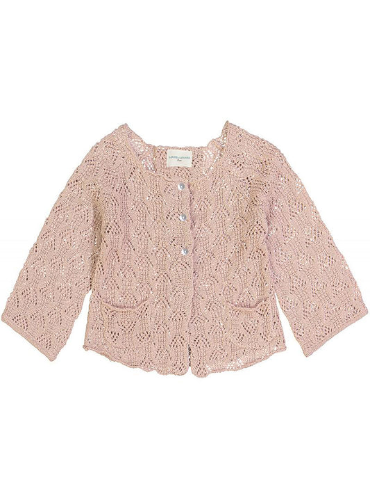 [12-18m] Louis Louise Cardigan Cerise Knitted Cotton Pink