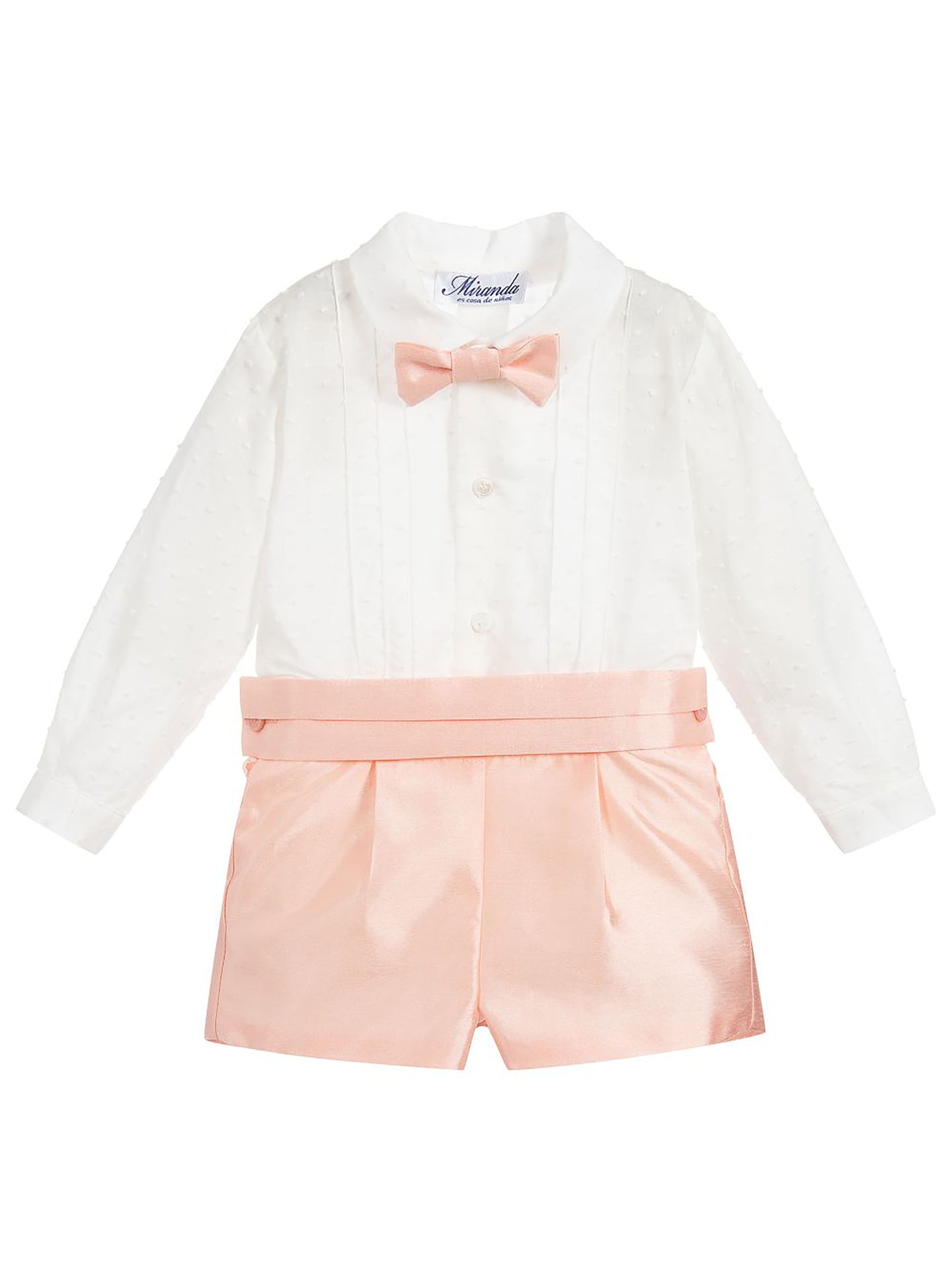 [9-12m] Miranda White Shirt And Pink Shorts Set