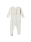 [6m] Bonpoint White Cotton Gold Cherry Babygrow