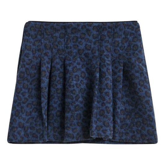[6y] Bellerose Girls Leopard Print Wool Blend Skirt